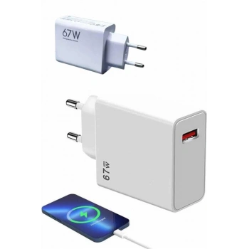 67W Hızlı Şarj Yüksek Voltaj Korumalı Type C Şarj Adaptörü