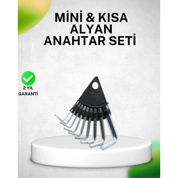 9 Parça Alyan Anahtar Seti Isıl İşlem Görmüş Dayanıklı Çelik