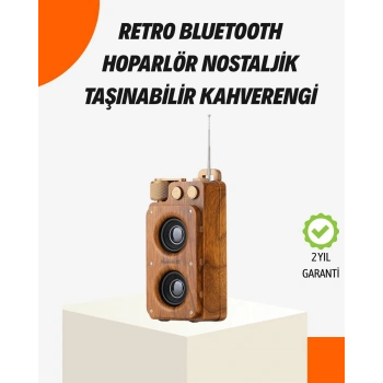 Ahşap Tarzı Kablosuz Hoparlör 5W Güçlü Bass TF USB AUX