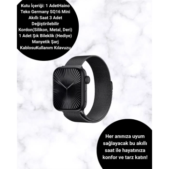 Akıllı Saat SQ-16 Mini Series 10 | Unisex Tasarım Sağlık ve Spor Takibi