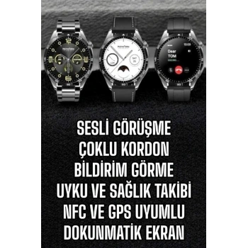 Akıllı Saat Titreşimli Amoled Ekran Uyku ve Sağlık Takibi Sesli Görüşme