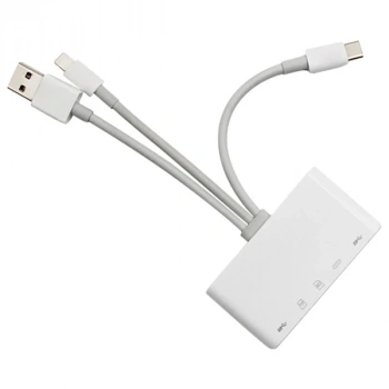 ALLY 3 İN1  İPhone+Usb C+ Usb A Kamera Okuyucu Kart Okuyucu-(5775)