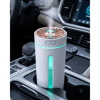 Araç İçi Hava Nemlendirici 5 Esans Hediyeli LED Işıklı USB Buhar Makinesi