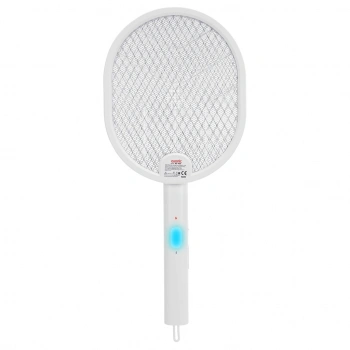 ASONIC AS-A26 Beyaz 3000V Raket Tipi UV Mor Işıklı 1200mAh Bataryalı Şarj Edilebilir Katlanabilir Sinek Öldürücü(1923)
