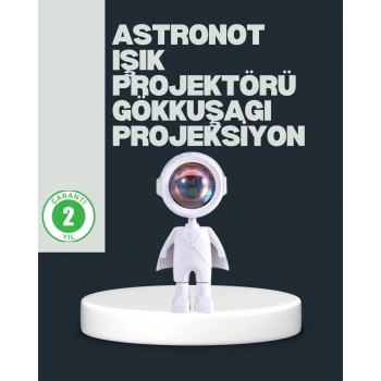 Astronot Tasarımlı Gün Batımı Efektli Şarjlı LED Lamba