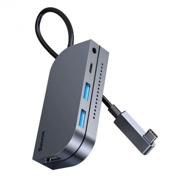 BASEUS Bending Angle No.7 Çok fonksiyonlu 6 Port Type-C Hub (CAHUB-CWJ0G)-(5775)