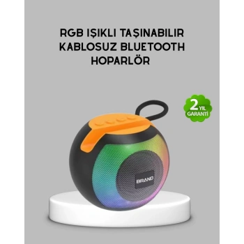 Bluetooth 5.0 Hoparlör – RGB Işıklı Güçlü Bas ve 360° Surround Ses