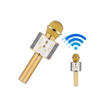 Bluetooth Hoparlör USB AUX SD Kart Kaoroke Mikrofon Uzun Pil Ömrü