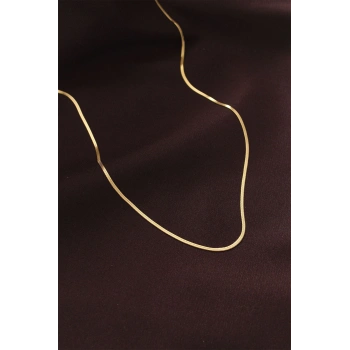 Çelik Gold Renk 60 cm İnce İtalyan Zincir Kolye 5886