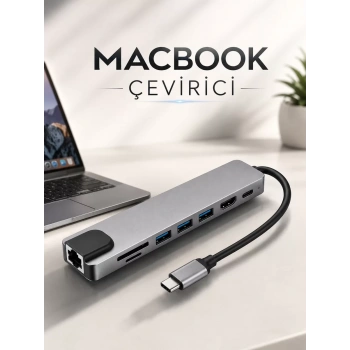 Çevirici Dönüştürücü Adaptör Macbook 3 In 1 Type-C To Hdmı USB 3.0