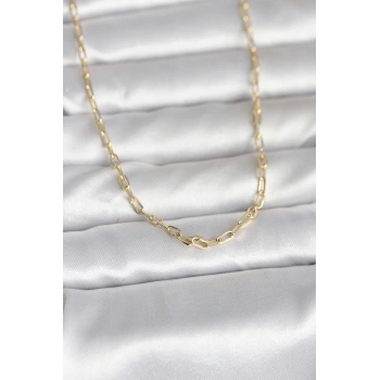 CM 14K Gold Renk Ataç Zincir Model 60 cm Kadın Kolye 5886