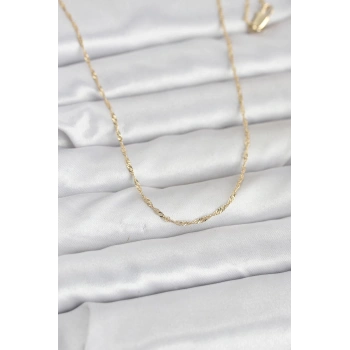 CM 14K Gold Renk Burgu Model 60 cm Kadın Kolye 5886