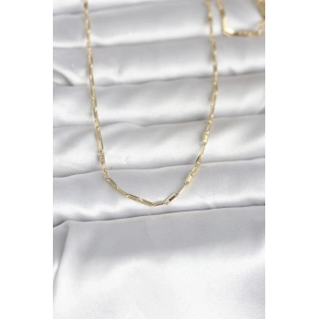 CM 14K Gold Renk İnce Ataç Zincir Model 60 cm Kadın Kolye 5886