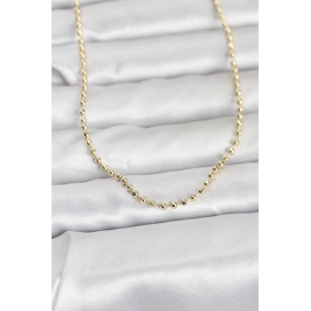 CM 14K Gold Renk Top Zincirli Model 60 cm Kadın Kolye 5886
