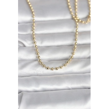 CM 14K Gold Renk Top Zincirli Model 60 cm Kadın Kolye 5886