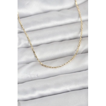 CM 14K Gold Renk Zincirli 60 cm Kadın Kolye 5886