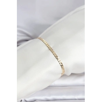 CM 14K Gold Renk Zincirli Model Kadın Bileklik 5886