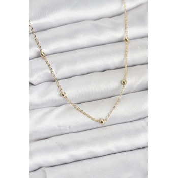 CM Gold Renk Top Zincirli Kadın Kolye 5886