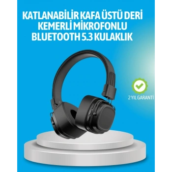 Deep Bass Destekli Kablosuz Katlanabilir Kulak Üstü Kulaklık