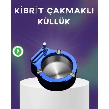 Dekoratif Çakmaklı Küllük Kolay Temizlenebilir Metal