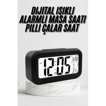 Dijital Masa Saati Termometre Takvim Led Ekran Pilli Ev Ofis Masası