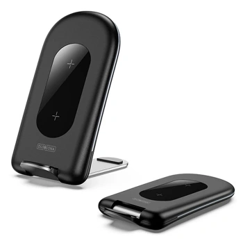 Duzzona W2 Katlanır Standlı 15W Hızlı Şarj Wireless Kablosuz Şarj Cihazı-(5775)