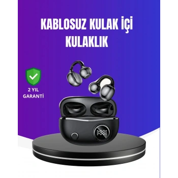 Ergonomik Klipsli Kablosuz Kulaklık – 30 Saat Pil ve Dokunmatik Kontrol Özelliği