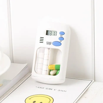 Ezere Elektronik Akıllı Zamanlayıcılı Taşınabilir Hap İlaç Kutusu - BPA İçermez-(5775)
