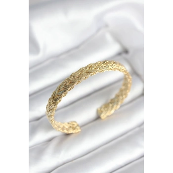 Ezme Zincir Model Gold Renk Kadın Bileklik 5886