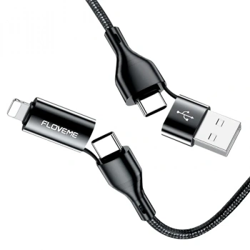 Floveme 4in1 USB To Type C -Type to Type Kablosu+iPhone Başlık USB 1M-(5775)