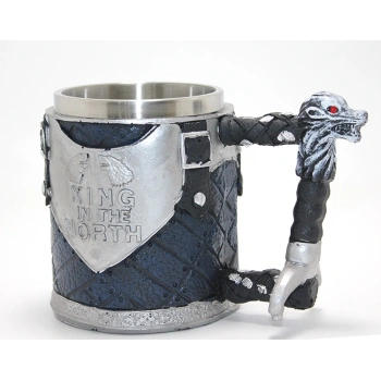 Game Of Thrones King In The North 3D Kabartmalı Çelik Kupa Bardak