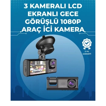 Gece Görüşlü 3lü Araç Kamerası – Geri Görüş Destekli 170° Geniş Açı