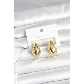 Gold Renk Damla Küpe 24 mm 5886