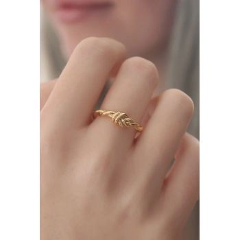 Gold Renk Halat Düğüm Model Kadın Yüzük 5886
