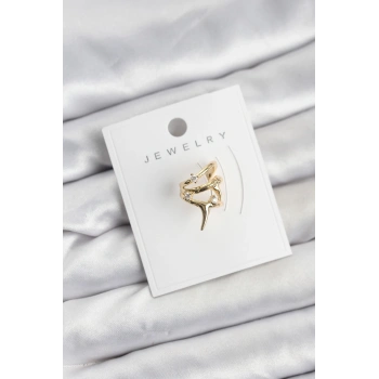 Gold Renk Pirinç Diken Model Kıkırdak Earcuff Küpe 5886