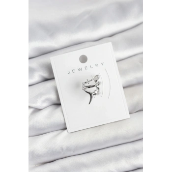 Gümüş Renk Pirinç Diken Model Kıkırdak Earcuff Küpe 5886