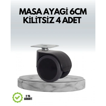 Halı ve Beton Uyumlu Kilitsiz Mobilya Tekerleği 4’lü