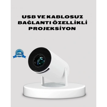 HDMI USB Bağlantılı 4K Destekli Taşınabilir Projeksiyon Cihazı