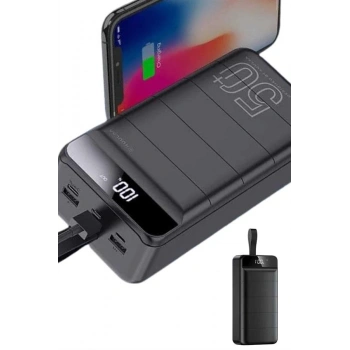 Hızlı Taşınabilir 50.000 Mah Powerbank Led Ekran Android ve İOS Uyumlu