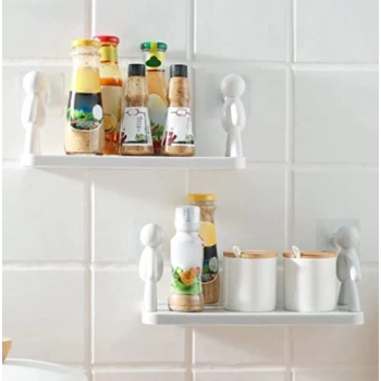 İnsan Figürlü Yapışkanlı Çok Amaçlı Duvar Rafı