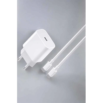 İOS Uyumlu Type-C Girişli Hızlı Şarj 15/15 Pro Max Adaptör ve Kablosu