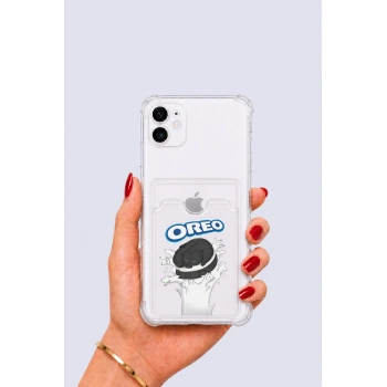 iPhone 11 Kartlıklı OREO Desenli Kılıf