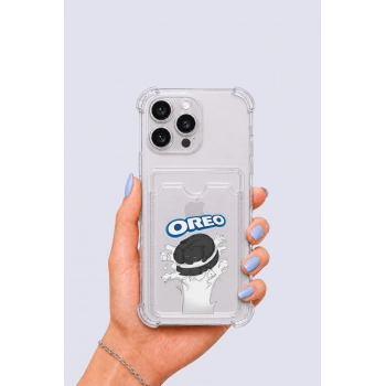 iPhone 13 Pro Max Kartlıklı OREO Desenli Kılıf