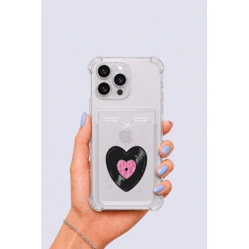 iPhone 13 Pro Max Kartlıklı Vinly Desenli Kılıf