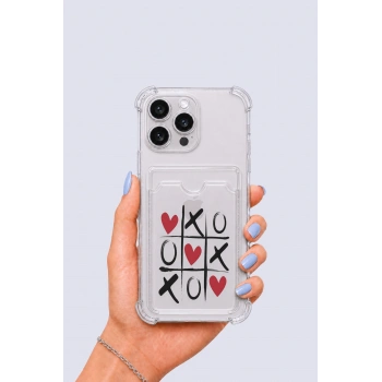 iPhone 14 Pro Max Kartlıklı XoXO Desenli Kılıf