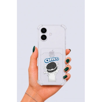iPhone 16 Kartlıklı OREO Desenli Kılıf