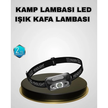 IPX5 Su Geçirmez Şarjlı LED Kafa Feneri | Hareket Sensörlü Ayarlanabilir 60° Far