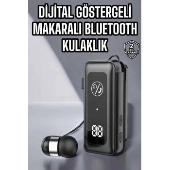 Kablolu Makaralı Bluetooth Kulaklık Uzun Pil Ömrü Dijital Göstergeli
