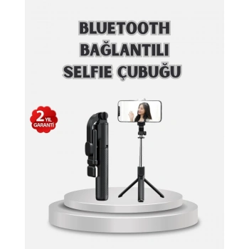 Kablosuz Bluetooth Selfie Çubuğu – 360° Dönebilir Başlık Taşınabilir ve Şık Tasarım