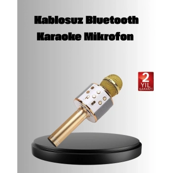 Kablosuz Karaoke Mikrofon USB AUX Destekli Parti ve Eğlence İçin